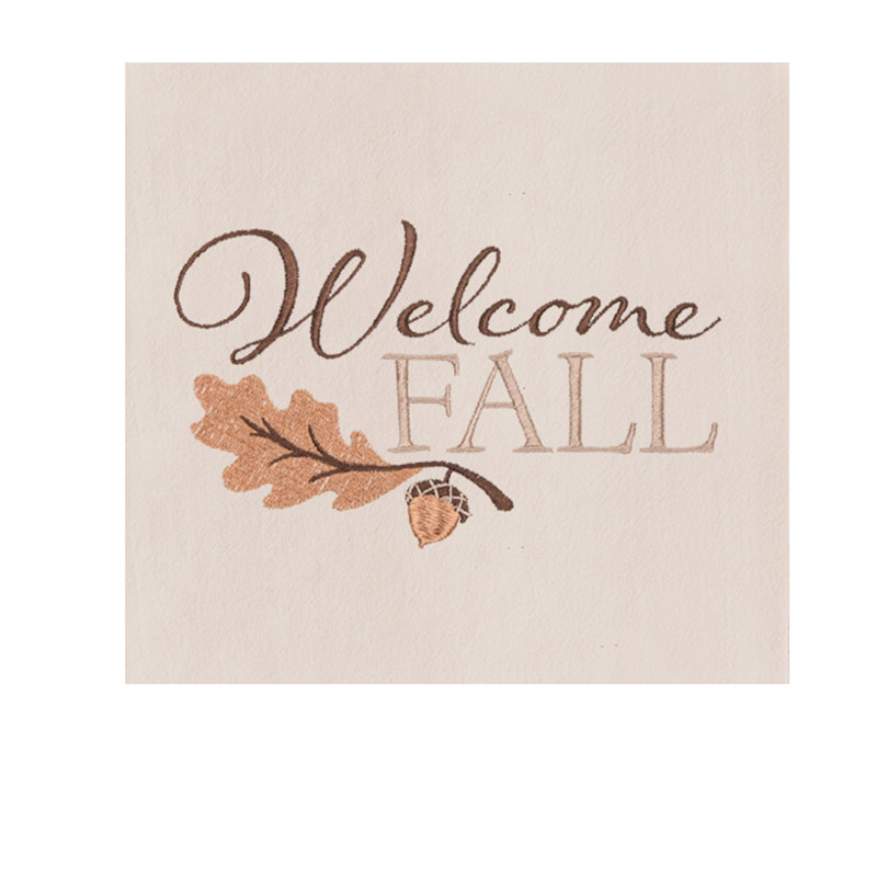 Torchon 100% coton Acorn Leaf "Welcome Fall"