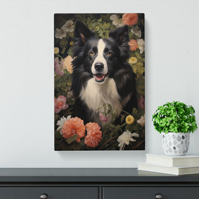 Border Collie Classicism - Wrapped Canvas