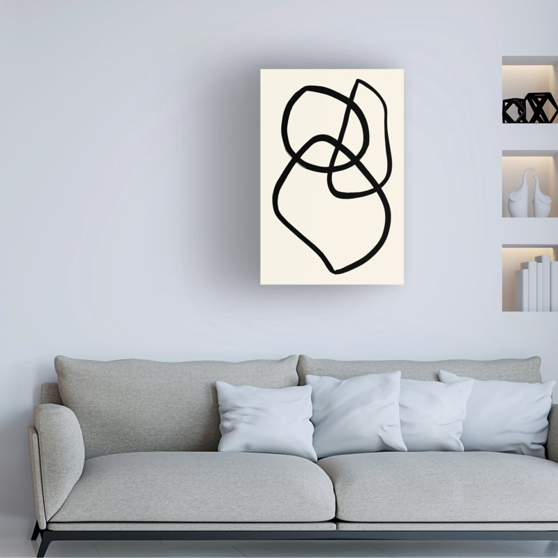 Art sur toile, lignes noires 03, H 47 po x l 30 po x P 2 po