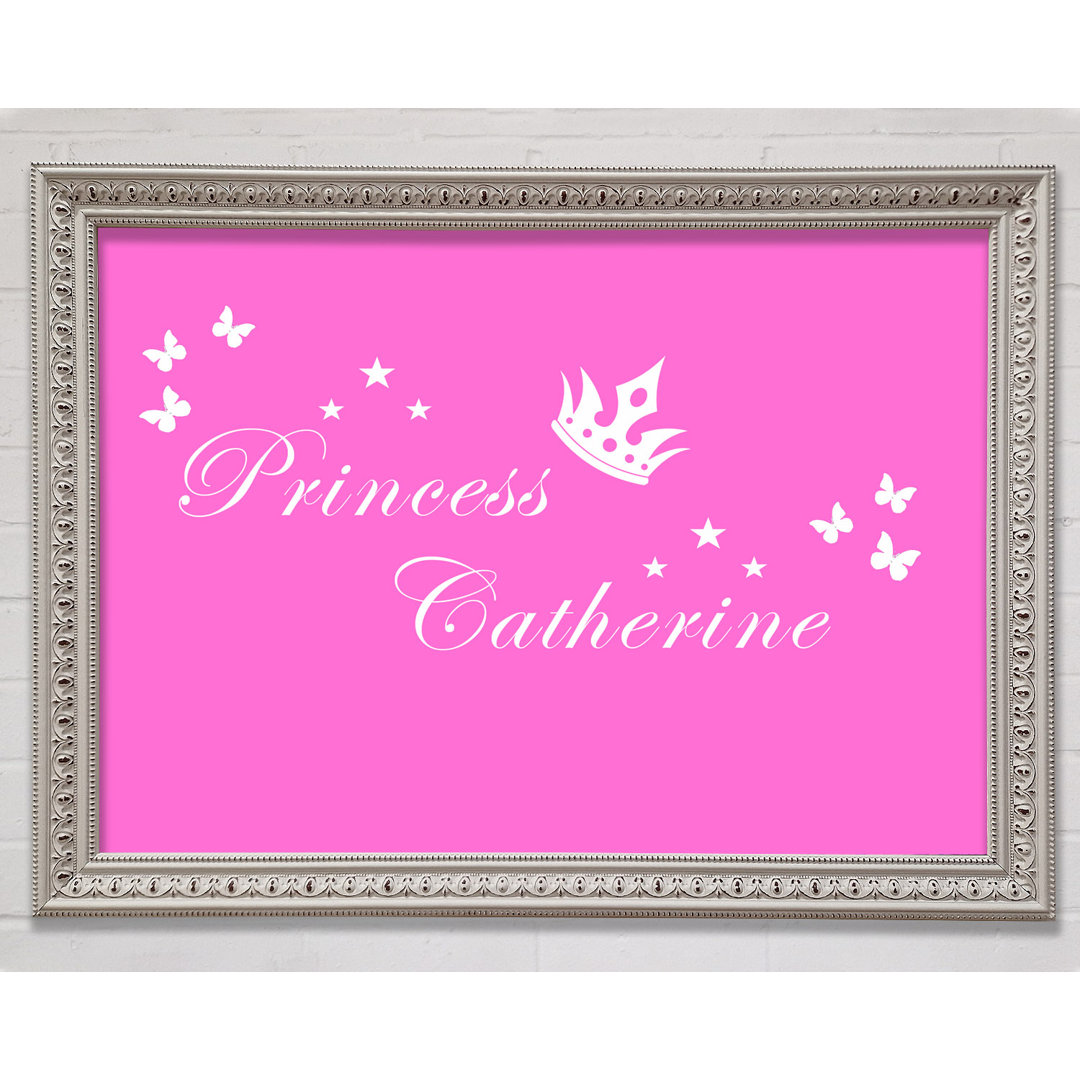 Dein eigener Name Princess 2 Vivid Pink Gerahmter Druck