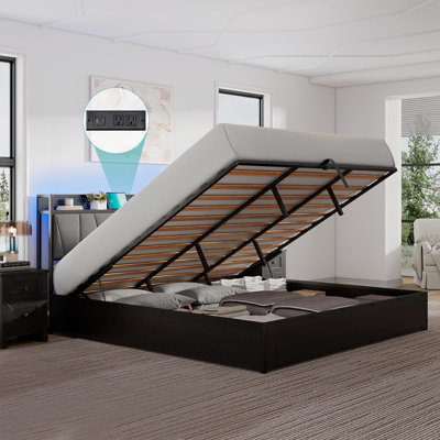 Ezion Upholstered Slat Storage Bed