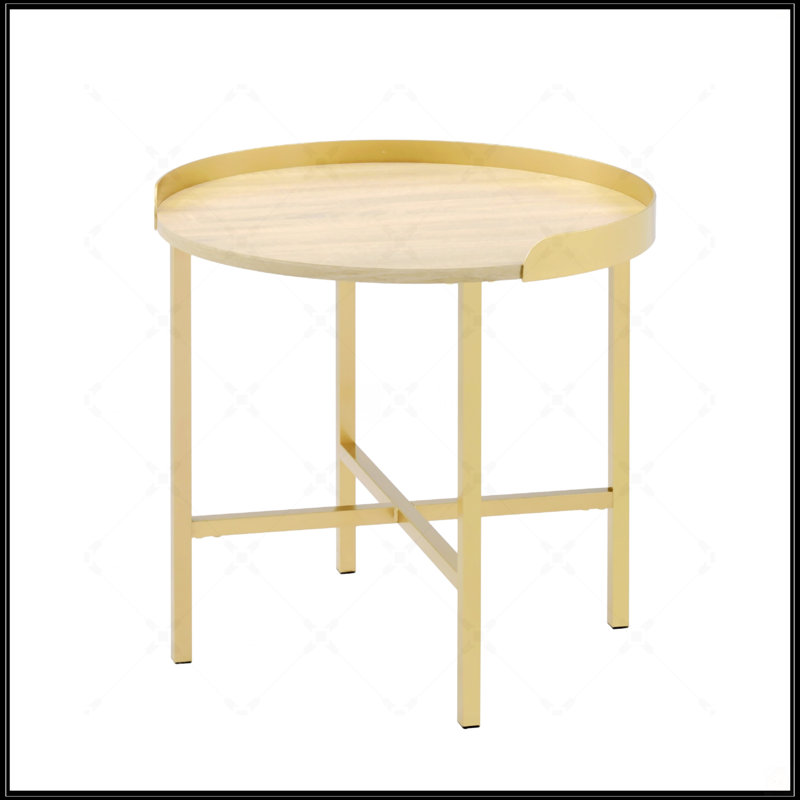 Table de bout ronde avec plateau