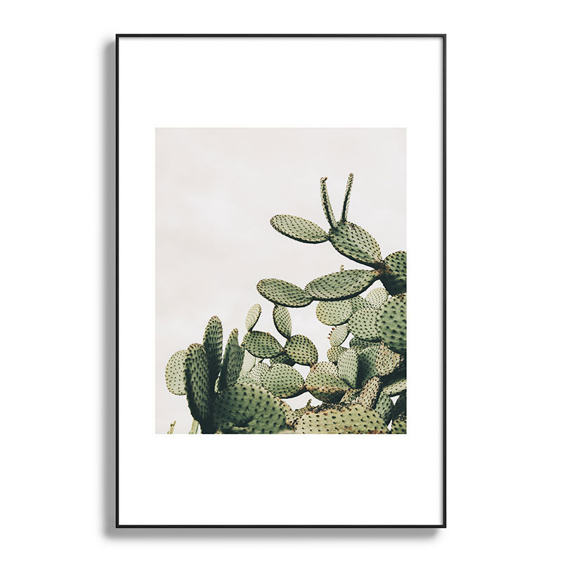 " Cactus On Blue Sky ", 36" H x 24" W, Black