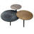 Geoff Trilogy 3 Tier Coffee Table, Handcrafted In Black, Antiqued Brass And Silver Finish, 37-Inch