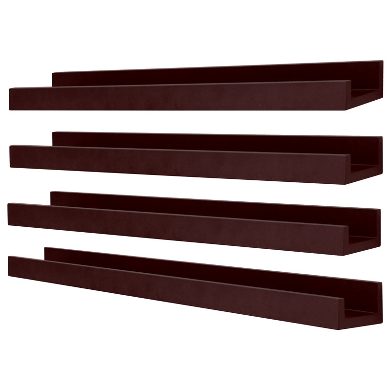 Drea 4 Piece Picture Ledge Wall Shelf, Espresso