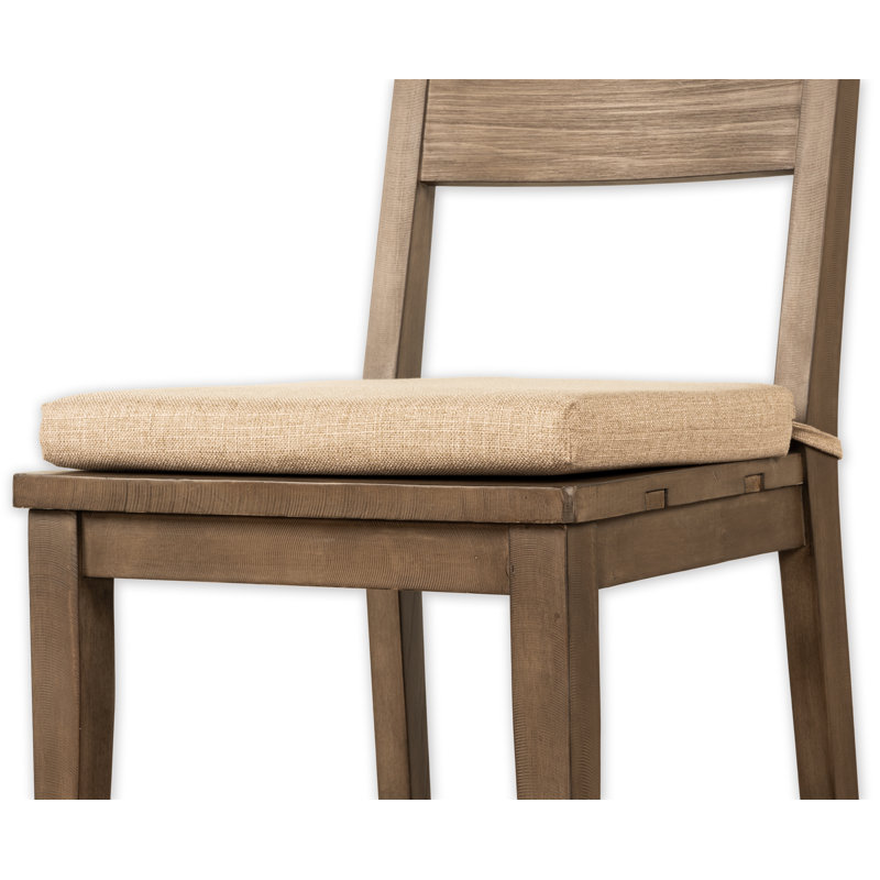 Birch Lane Turbo 2" Textured Solid Dining Chair Seat Pad with Ties - 14 Colors Available!, Dark Beige