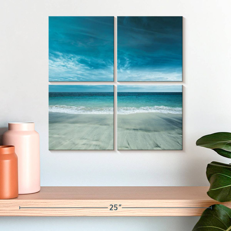 Plage bleue, H 18 po x l 18 po