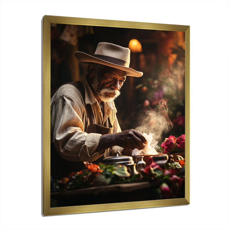 «Cailem Cuban Coffee culture II», reproduction sur toile, Encadrement doré, H 32 po x l 24 po x P 1 po