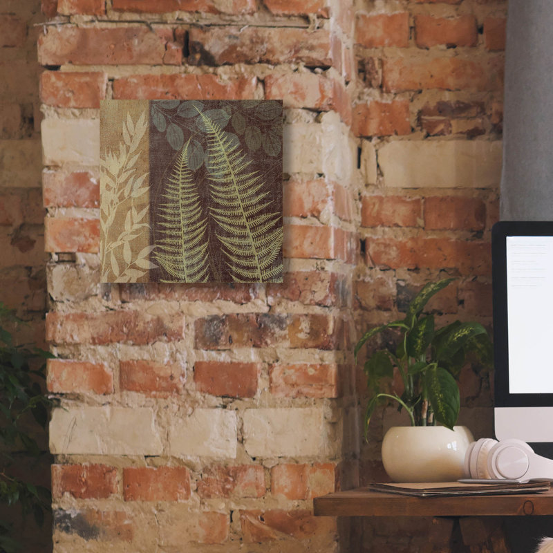 «Ferns-1» par Erin Clark, art mural sur toile, H 12 po x l 12 po x P 0,75 po