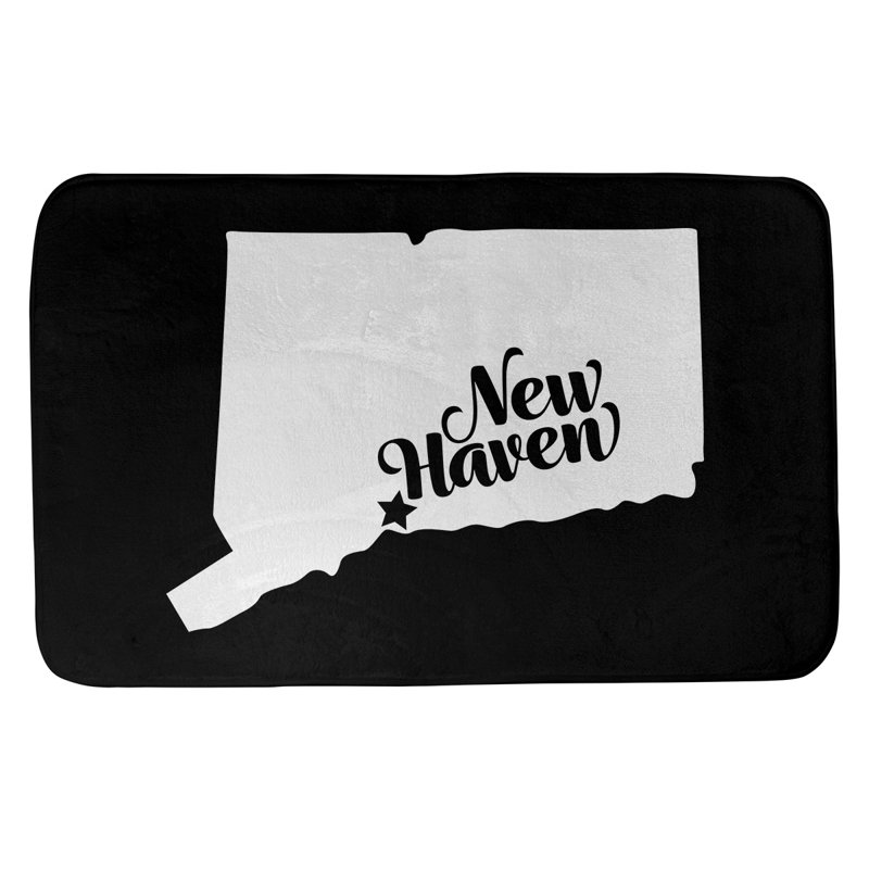 Memory Foam Non-Slip Bath Rug, 17" W x 21" L, Gray, New Haven Connecticut