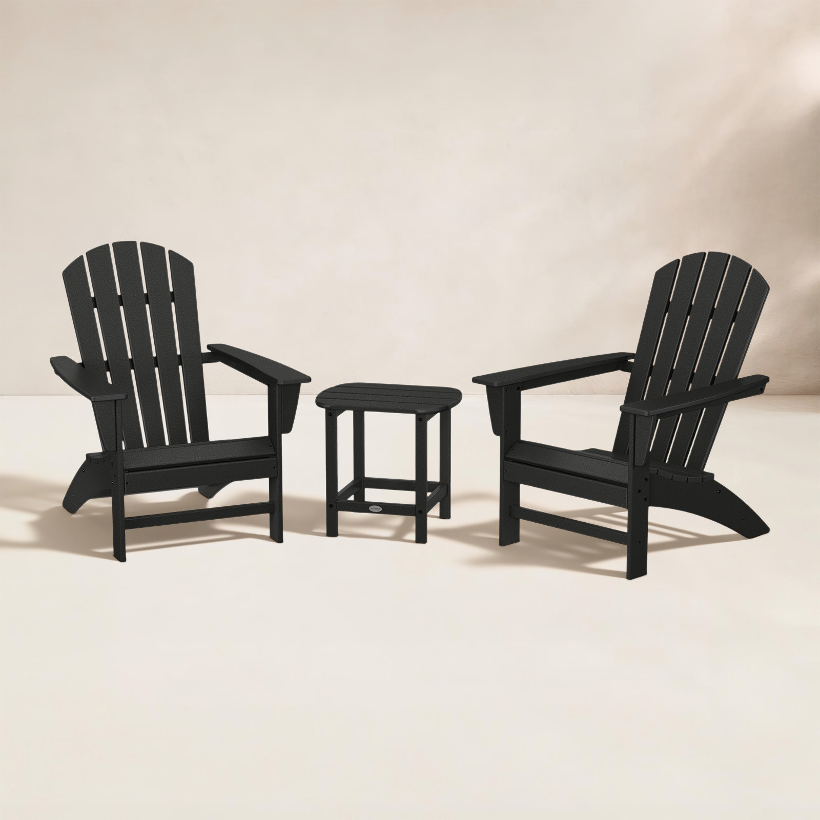 POLYWOOD® Nautical 2-Person Patio Seating Group, Black