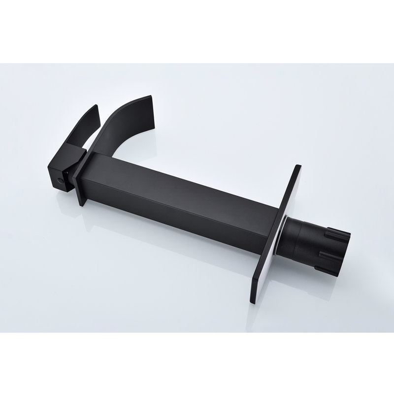 Waterfall Spout Single Handle Bathroom Sink Faucet In Matte Black, Made Of Robust Stainless Steel For A Long Service Life Construction Durability And Stylish Design