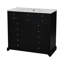 Ensemble de meuble-lavabo 36 po avec lavabo en céramique, armoire de rangement en bois massif, ensemble de meuble-lavabo autoportant avec 2 tiroirs et portes à fermeture douce, noir