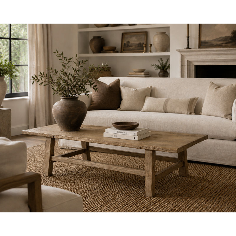 Solid Wood Coffee Table, 16.5" H x 66" L x 24" W