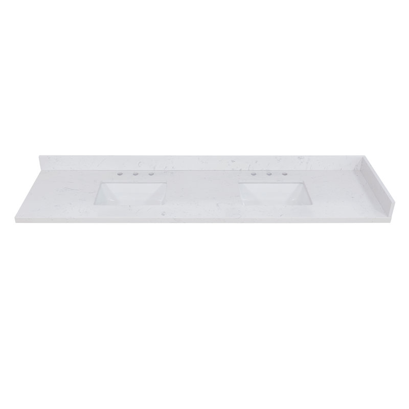 Oderzo 84" Resin Double Vanity Top with Sink and 6 Faucet Holes