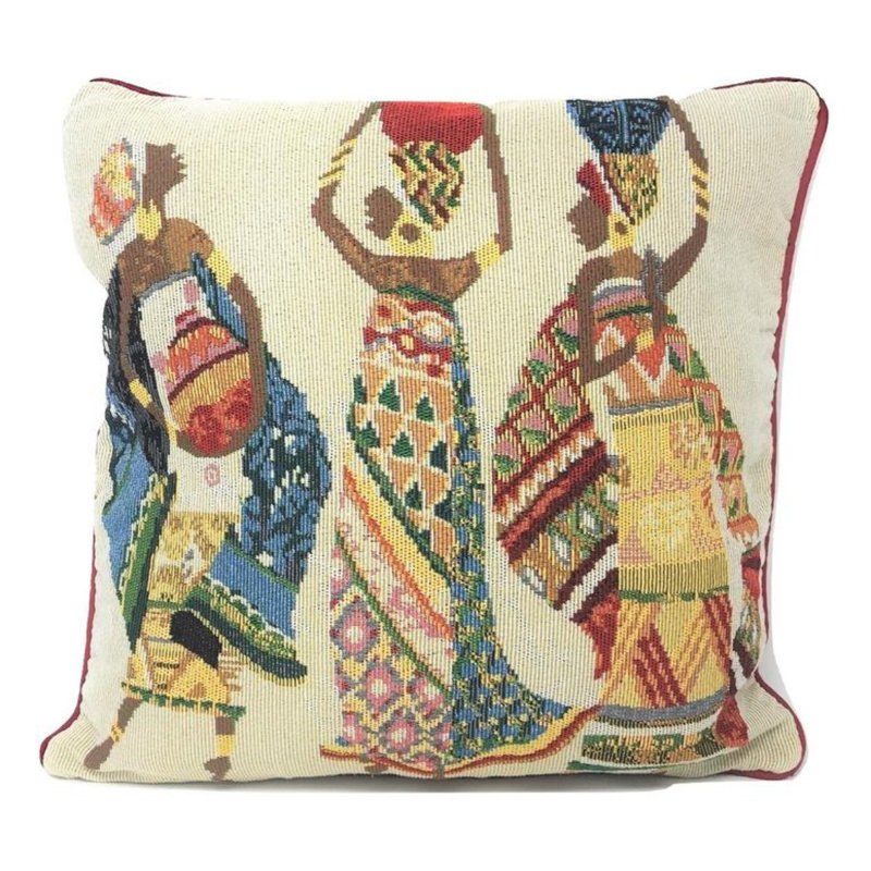 ooker Dancing Women African Culture Square Pillow Cover