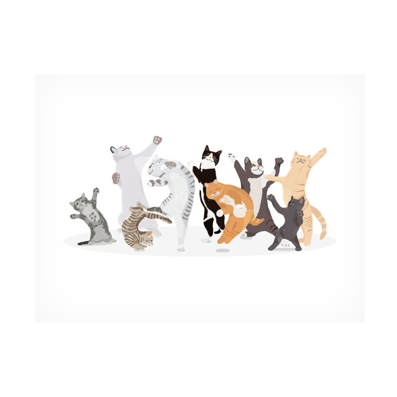 «Dancing Cat On Canvas» par Hanna Melin, reproduction, H 14 po x l 19 po x P 2 po