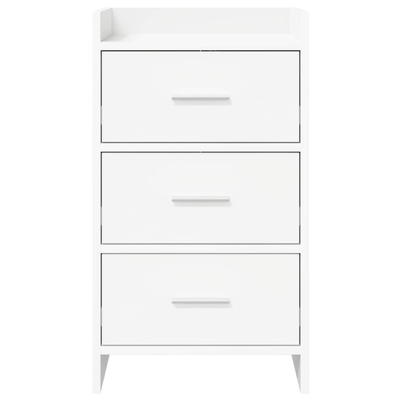40cm W Composite Bedside Table, White