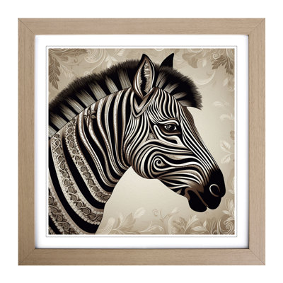 Zebra Ornamental - Framed Print