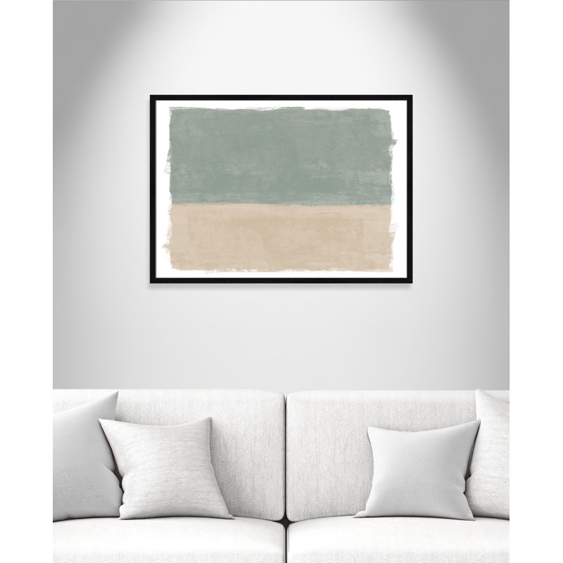 «Sage and Sand I - Landscape Version Print» par Natalie Carpentieri, L 35,5 po x H 25,5 po, Impression encadrée