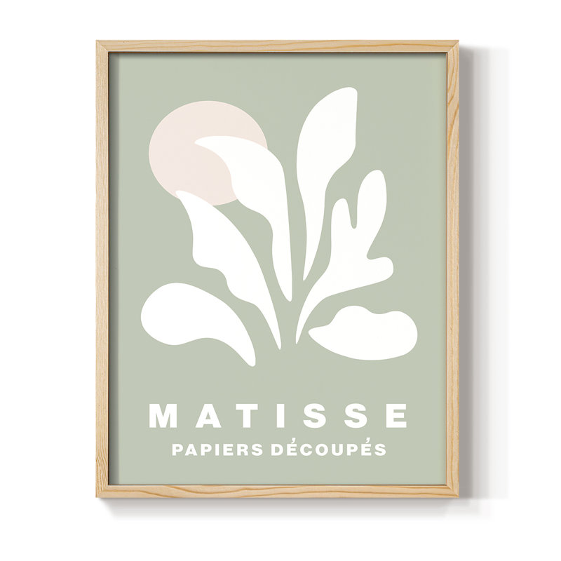 Matisse CCLXV III, reproduction d'art encadrée - bois massif, H 11 po x l 9 po, Naturel