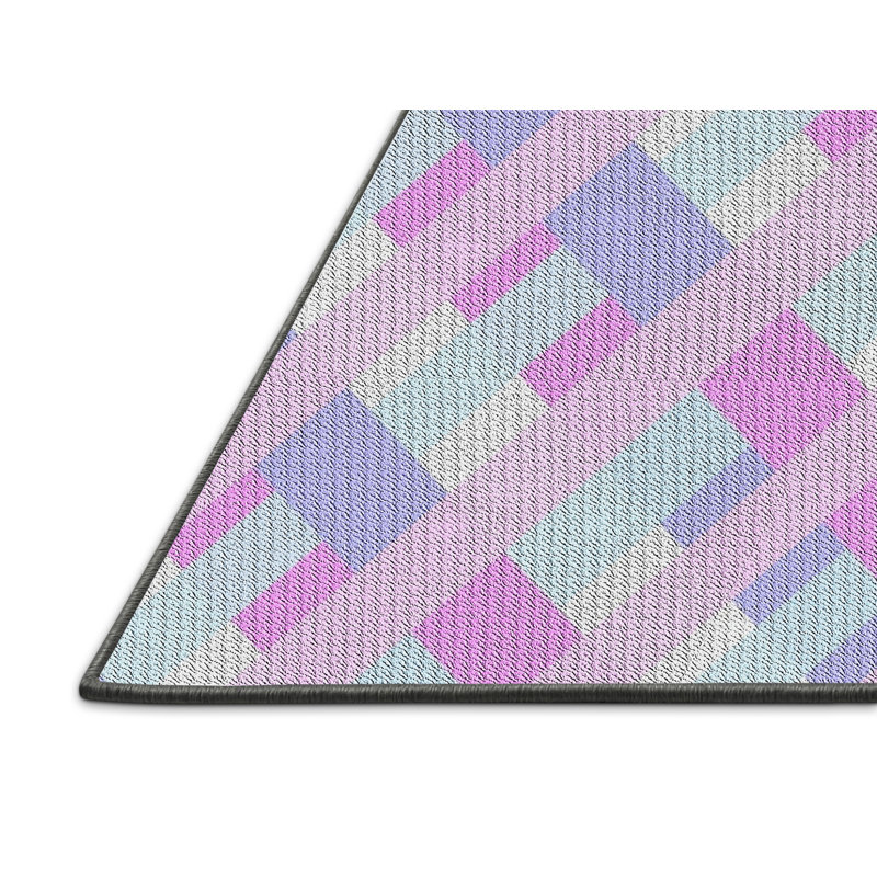 Tapis rose à motif géométrique Kleio, Rectangle 3 pi x 5 pi