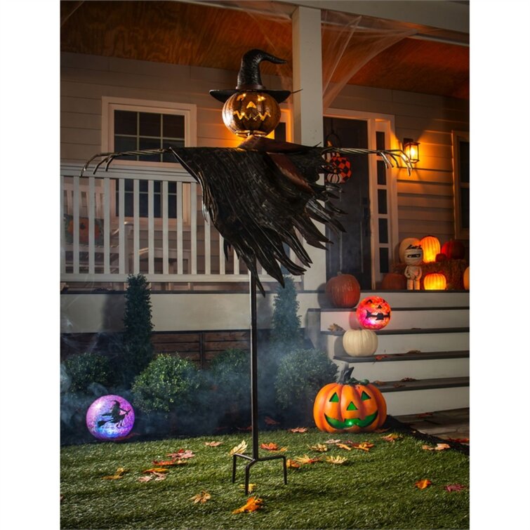 Jack-O-Lantern Scarecrow Garden Stake