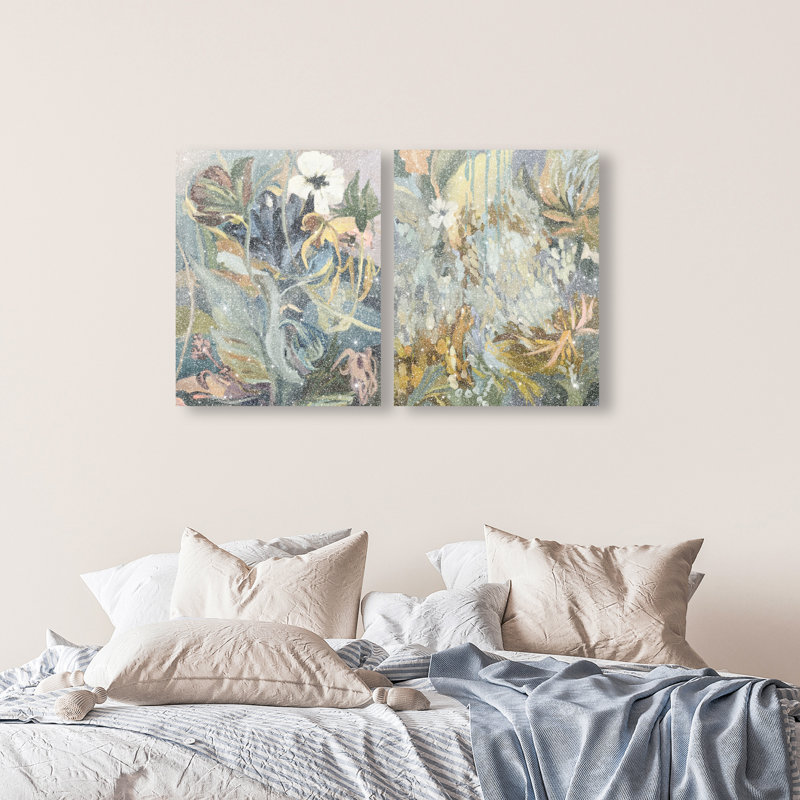 Moss Overlap Set Set by Oliver Gal, 72"H x 60"W, Gallery Wrapped