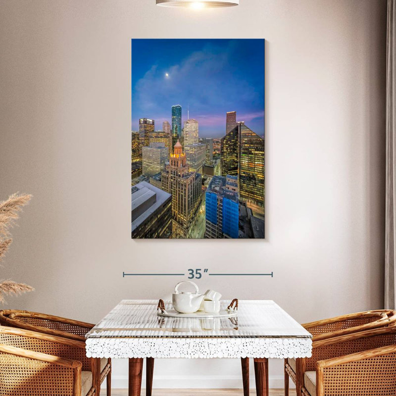 Paysage urbain du centre-ville de Houston Sirci, H 48 po x l 32 po
