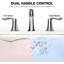 Robinet de lavabo de salle de bain 2 pièces 3 trous avec bonde escamotable en acier inoxydable et boyau d'arrosage, argent brossé-103110554