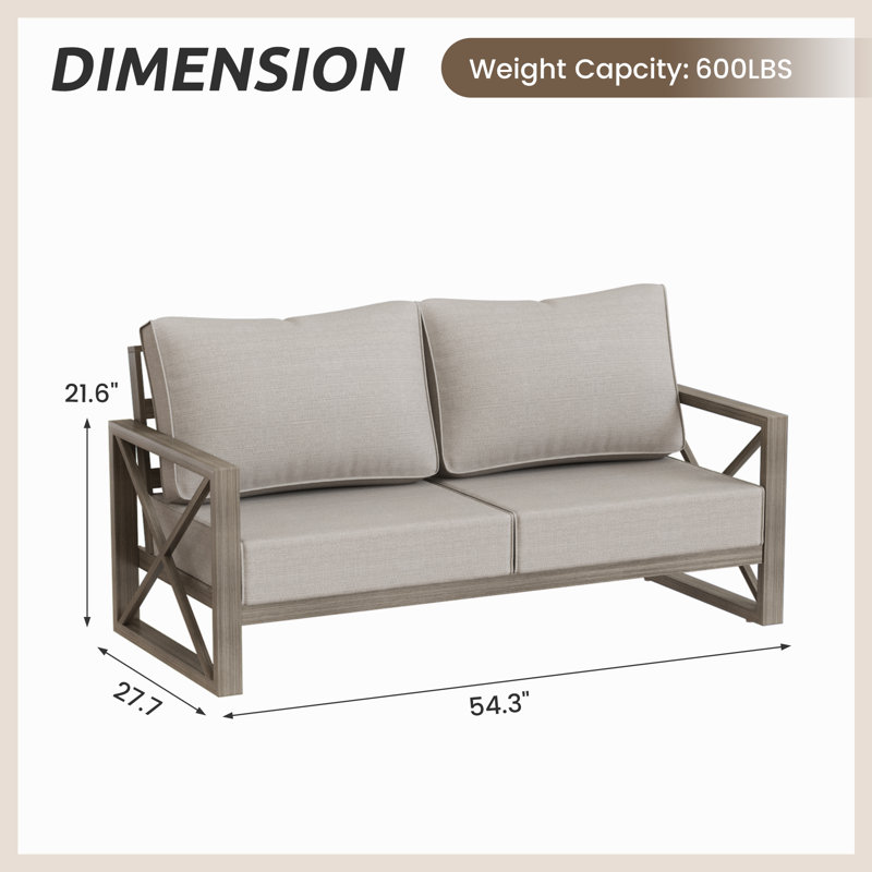 Canapé d'extérieur en aluminium, Beige