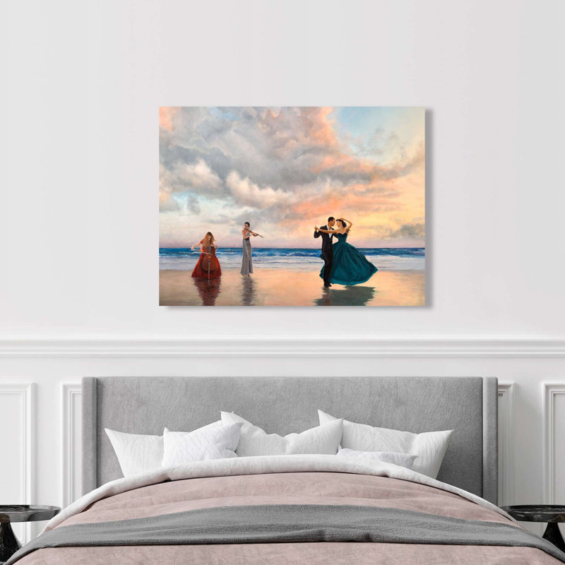 Dancing On The Beach by Pierre Benson - Wrapped Canvas Print, 40cm H x 60cm W x 4cm D