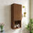 35" Tall Bathroom Wall Mounted Cabinet, Narrow Storage Cabinet With Door And Shelves, Suitable For Small Spaces, Brown Oak Woodgrain Color