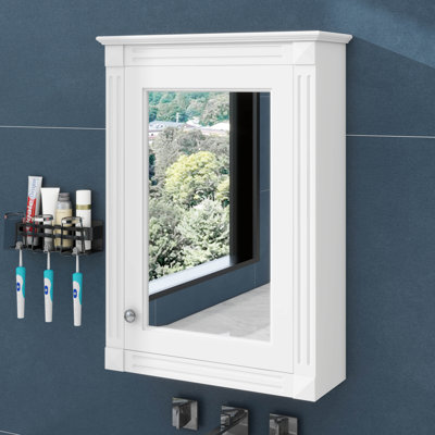 Armoire de salle de bain murale 20 "avec miroir et tablettes réglables en interne