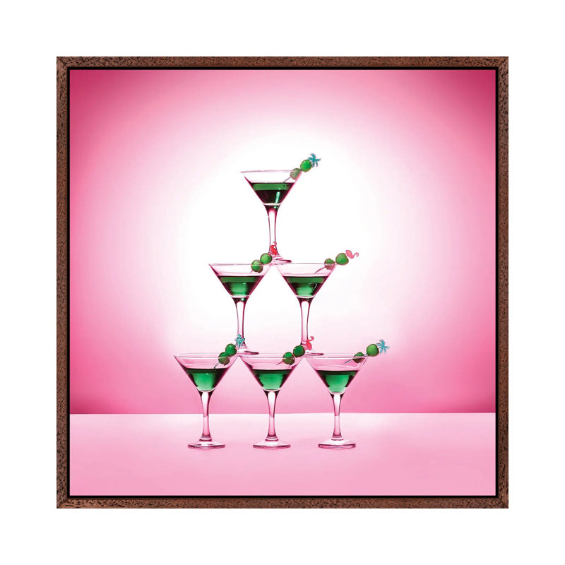 Happy Hour Mountain by Pepino De Mar - Floater Frame Gallery-Wrapped Canvas Giclée on Canvas, Classic Wood