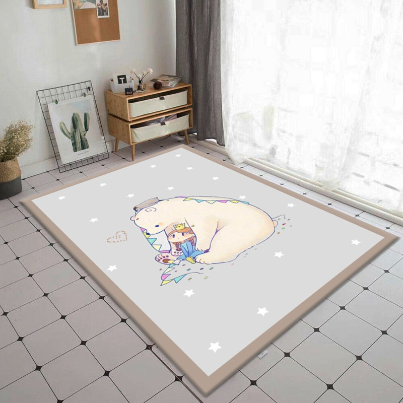 Tapis gris clair / blanc en polyester fabriqué à la machine Rivington, Tapis de couloir 2 pi 7 po x 9 pi 10 po