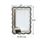 Miroir rectangulaire ondulé en bois massif 40 po x 28 po, décoration murale moderne pour salle de bain, chambre à coucher, salon, salle à manger, vestiaire, vestibule-2095216654