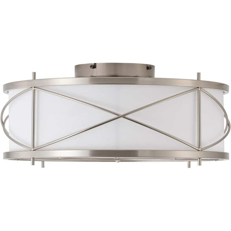 Silver Flush Mount Boho Ceiling Fan With Lights, 20" Caged Rattan Ceiling Fans With Light And Remote, Enclosed With 6 Speeds For Living Room, Bedroom, Nursery