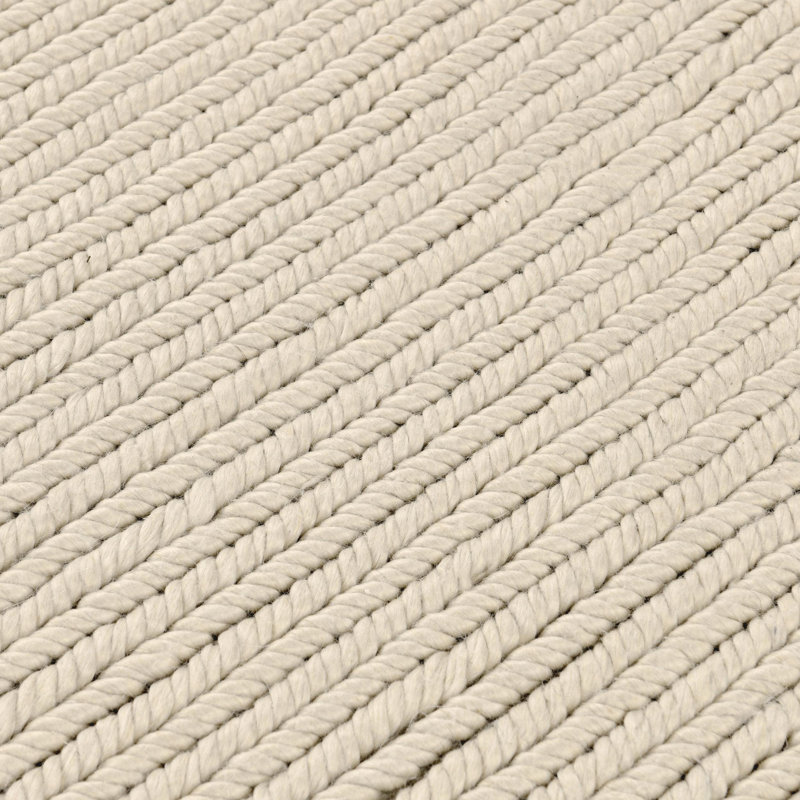 Dawson 8'x10' Wool Blend Fabric Handwoven  Beige Accent Area Rug, Rectangle 9' x 12'