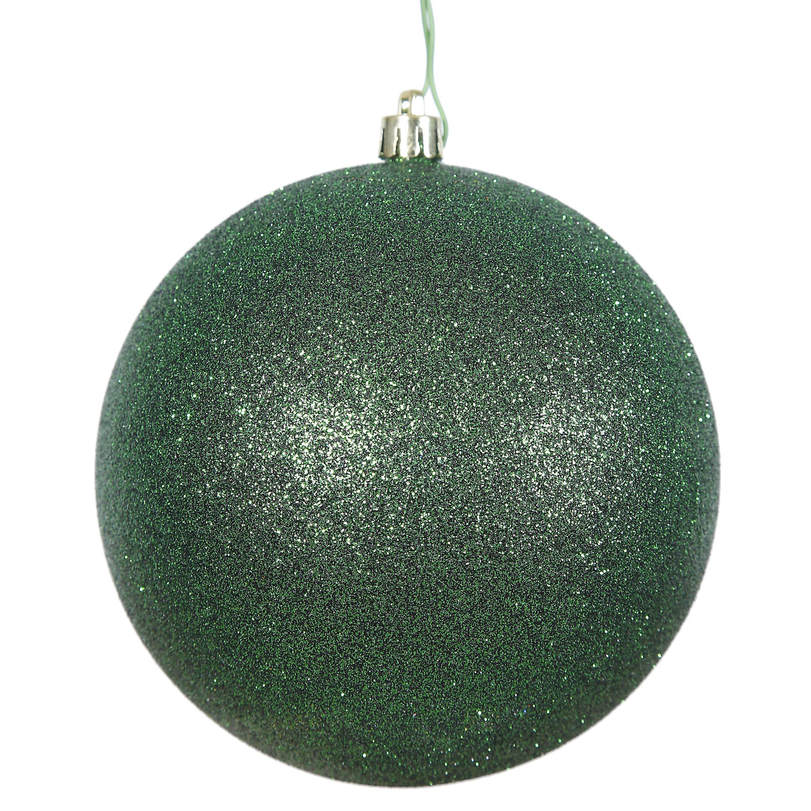 Holiday Décor Ball Ornament, 3" H x 3" W x 3" D, Emerald Glitter