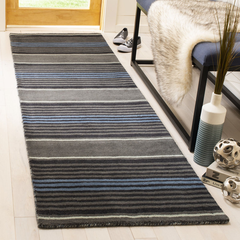 Tapis rayé en laine touffeté à la main Mcneil, Rectangle 9 pi x 12 pi