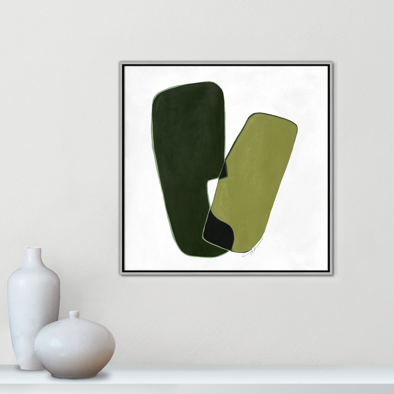 Coleman "Unity Green II" Print by Filippo Ioco, 31.5" H x 31.5" W, Silver