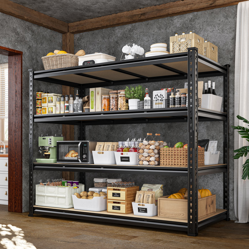 Étagère de garage robuste de 55 po x P 24 po avec bords roulés, étagère de rangement réglable avec une grande capacité