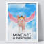 «Flying Piggy Mindset Is Everything Funny Creative Sky Blue Pink Wings» sur papier-98299203-98299202