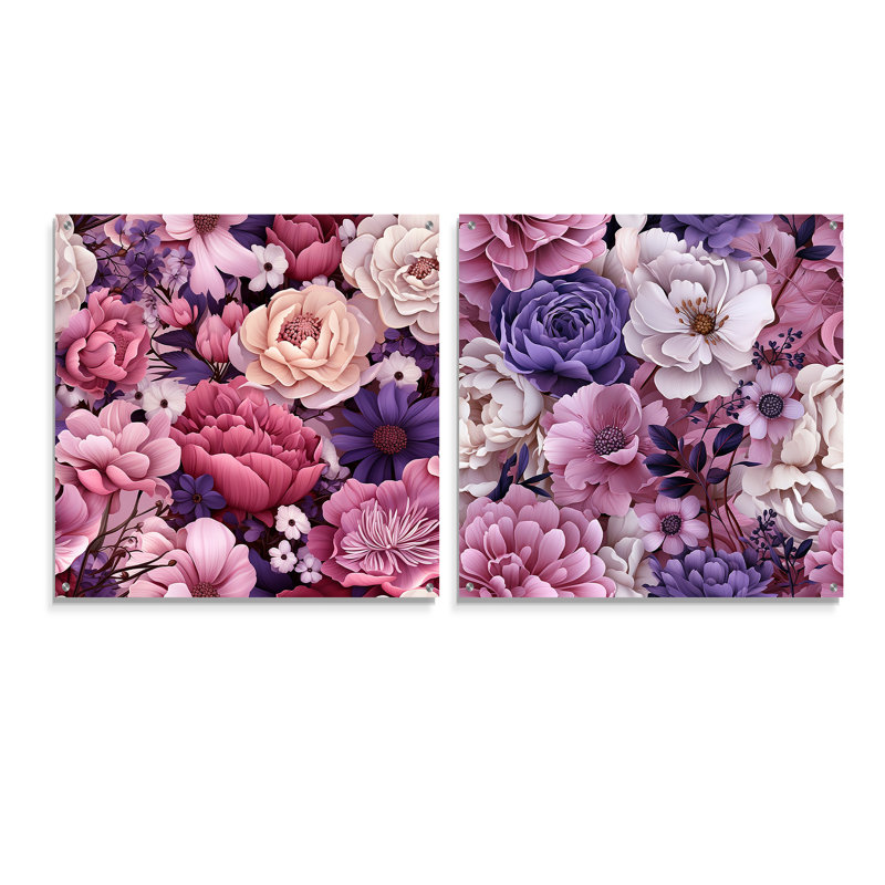 Hafer - Ensemble de 2 art mural en verre acrylique, H 16 po x l 33 po