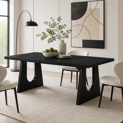 Farmhouse Dining Table with Solid Wood Legs