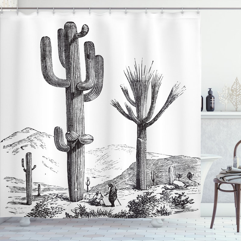  Rideau de douche Cactus, H 75 po x l 69 po