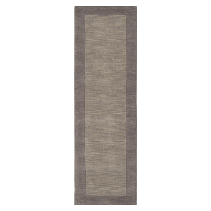 Dolma Charcoal Gray Hand-Woven Wool Rug, Runner 2'6" x 8'
