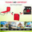 Fauteuil de patio rouge - 5 inclinables, pliables, structure en acier pour bronzer en plein air à la plage et dans la cour