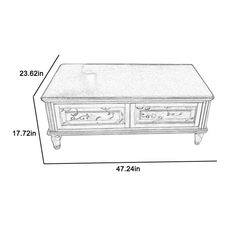 Table basse intage Crackle Paint